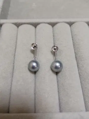 진주 K14WG 귀찌 빈티지