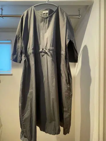 ichi 그레이 셔츠 원피스 7부 소매