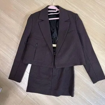 ZARA 브라운 체크 셋업 S