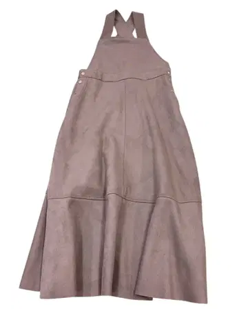 e333 ZARA 핑크 베이지 슬리브리스 플레어 롱 원피스