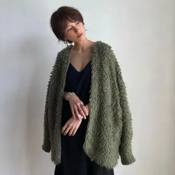 [ CLANE ] 모헤어 루프 벌키 니트 가디건