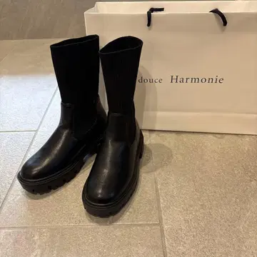 리브 숏부츠 사이드 고어 부츠 블랙 23.0cm