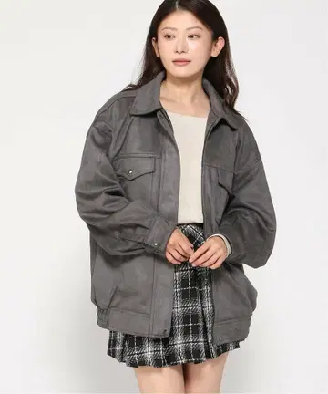 INGNI 잉그 차콜 그레이 스웨이드 BIG 블루종