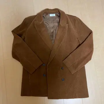 EVRIS 브라운 코듀로이 더블 브레스트 자켓
