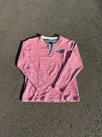 Y2K 롱T 핑크 헨리넥