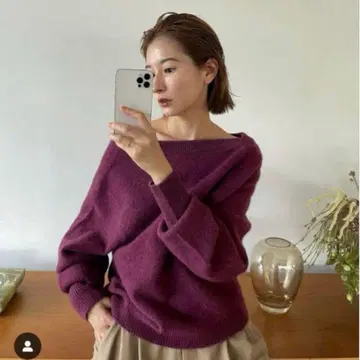 CLANE DEFORM BOAT NECK YAK KNIT TOPS