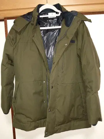 Hush Puppies 후드 부착 다운 자켓 올리브 그린