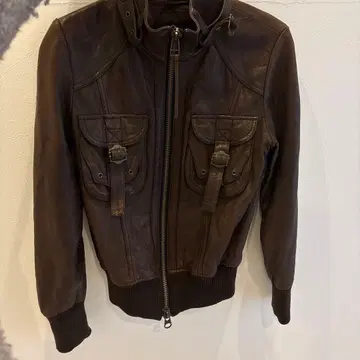 Bicasy 브라운 가죽 자켓 천연 가죽