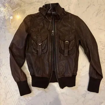 Bicasy 브라운 가죽 자켓 천연 가죽