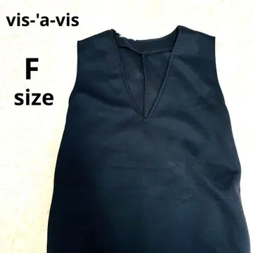 [ vis-a-vis ] 블랙 슬리브리스 롱 원피스 이후 센터 슬릿