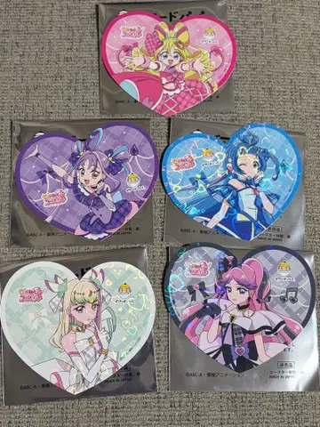 새상품 키미토 아이돌 프리큐어 비어드 파파 코스터 홀로그램 5장 세트