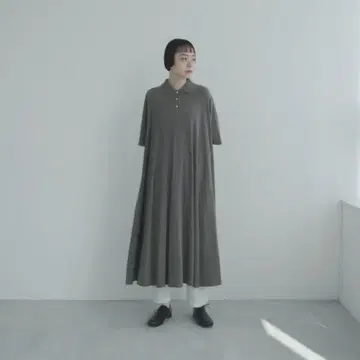 [ foufou ] 폴로 칼라 파일 원피스