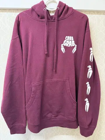 CRAB GRAB 버건디 후드티 M