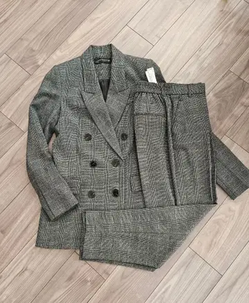 ZARA WOMAN 그레이 계열 체크 팬츠 셋업