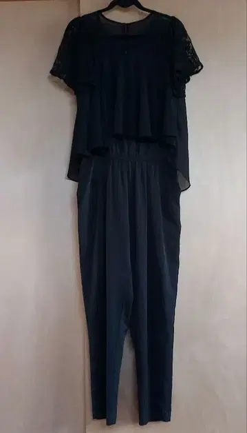 GIRL 블랙 레이스 소매 올인원 결혼식 경사