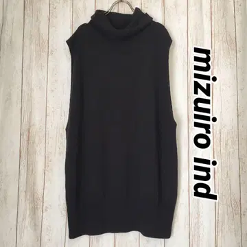 [ 미사용 ] mizuiro ind 슬리브리스 터틀넥 니트 베스트 블랙