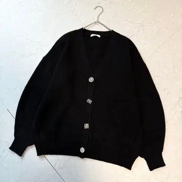 SNIDEL 비쥬 버튼 가디건 F 블랙