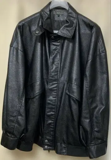 CLEL 블랙 가죽 블루종 L 사이즈
