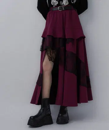 랜덤 프릴 슬릿 스커트(HARE)