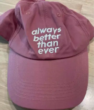 핑크 자수 메시지 캡