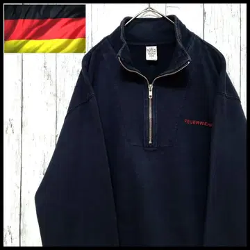 독일군 하프 지퍼 맨투맨 L FEUERWEHR 데드스탁