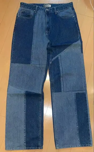 MAISON MINED 패치워크 데님 스트레이트 데님