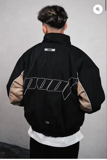 Pvot Crew Stadium Jacket Black/Beige
