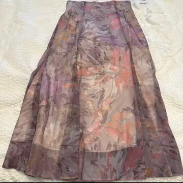 리랜드트루 멀티 컬러 롱 스커트 꽃무늬 올 패턴