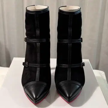 [ COMEX ] 스웨이드&가죽 하이힐 부티 블랙