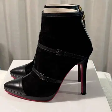 [ COMEX ] 스웨이드&가죽 하이힐 부티 블랙