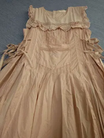 핑크하우스 배색 로운 레이어드 원피스