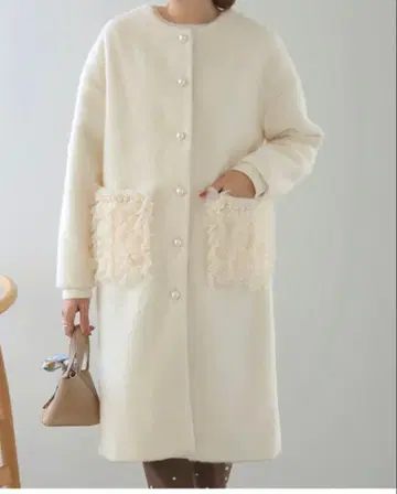 미사용 Meraki 튤 포켓 롱 코트