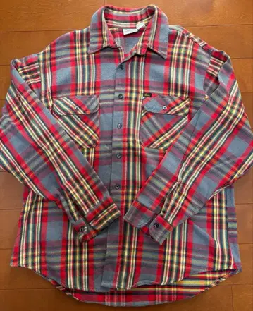 USA제 vintage 체크 무늬 헤비 긴팔 셔츠