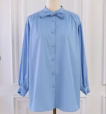 안미누 리본 타이 블라우스 (SAX)