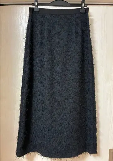 이우엔마토후 자카드 프린지 스커트 블랙 38