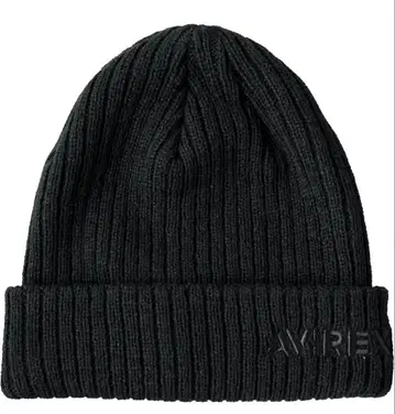 AVIREX 니트 모자 블랙 그레이 아비렉스 비니 아메카지