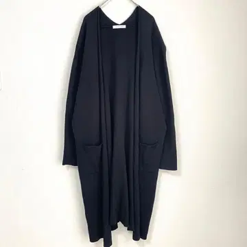 LOWRYS FARM 로리즈팜 롱 가디건 블랙 버튼리스