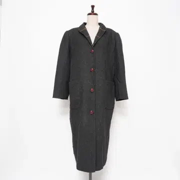 Ada Boutique 체크 무늬 롱 코트 그레이 사이즈 11*KD216