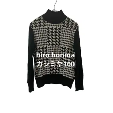 hiro honma 캐시미어 100% 스웨터 혼마골프 하운드투스 패턴