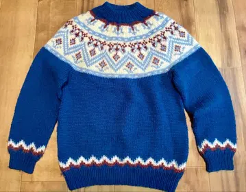덴마크 제조 빈티지 노르딕 무늬 울 스웨터 60s70s