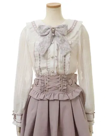 리즈리사 LIZLISA 하트 레이스 옷깃 블라우스