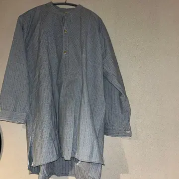 유로 구제 의류 프렌치 빈티지 여성용 그랑파 셔츠 밴드 카라 L