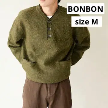 BONBON Store 헨리넥 스웨터 B3139 니트 카키