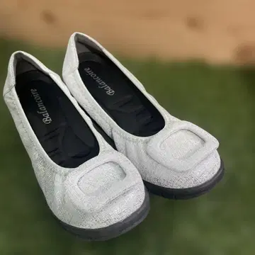 당일 발송 Balancoire 실버 플랫슈즈