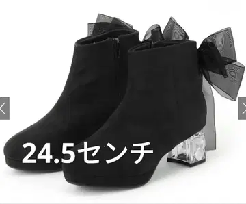 새상품 리본 포함 클리어 힐 부티 24.5cm 부츠