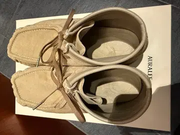 AURALEE 26.5cm 베이지 스웨이드 모카신 부츠