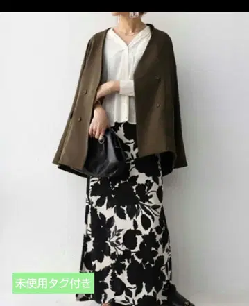 안티카 모노톤 꽃무늬 스커트 블랙