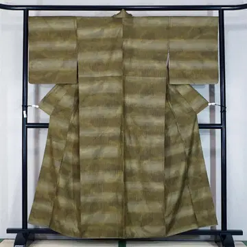 짙은 브라운 그린 순수 실크 캐주얼 155cm 새상품급 a852