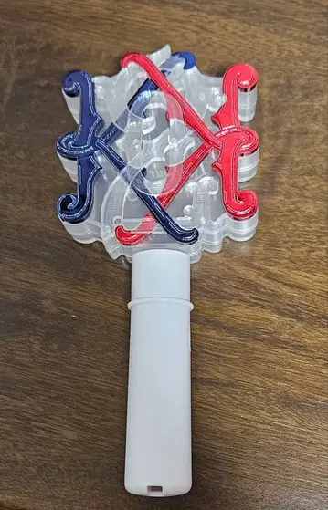 응원봉 투명 빨간색 파랑 LED