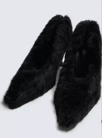 [새상품급] ZARA 인조 모피 펌프스